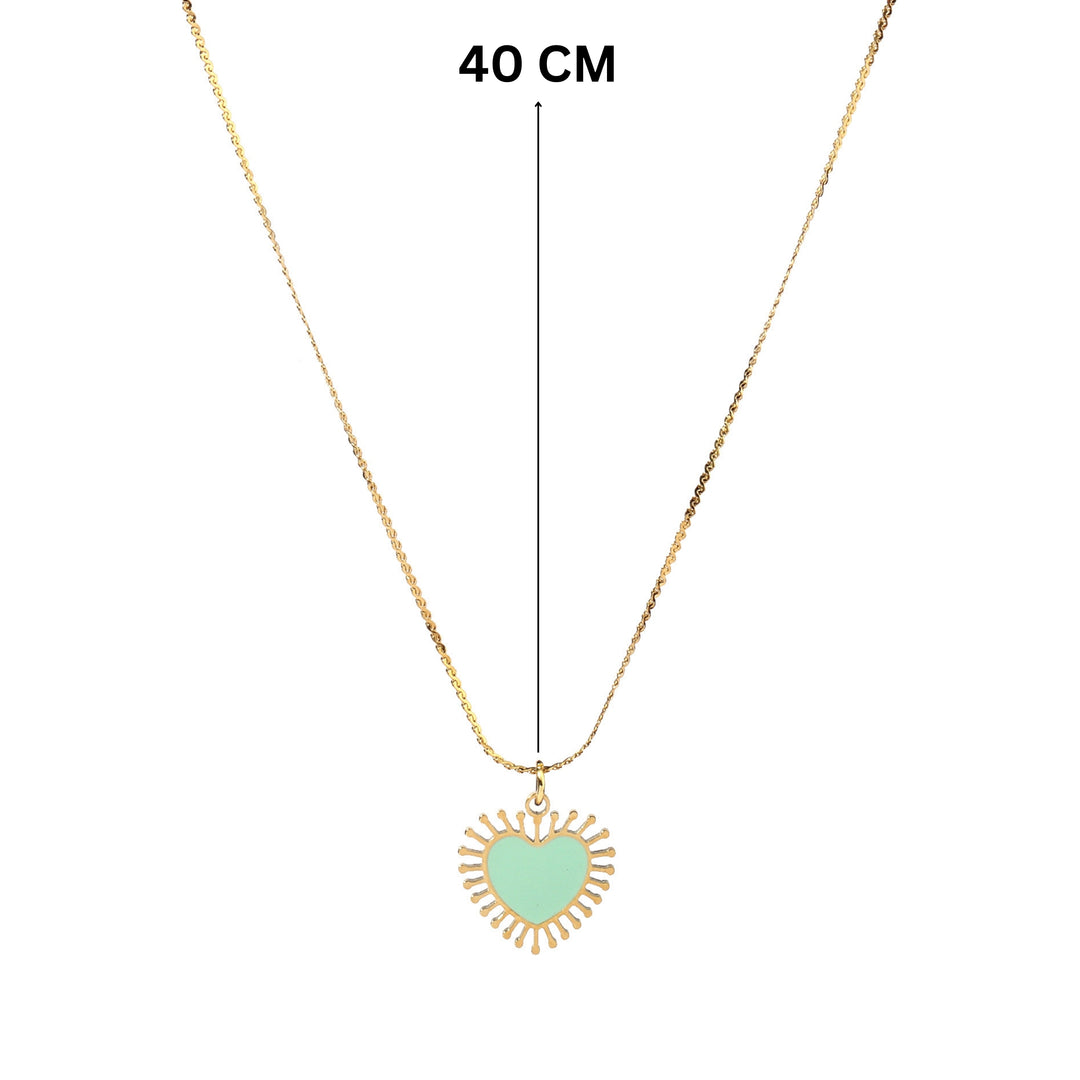 Misty Ray Heart Gold Necklace