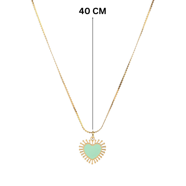 Misty Ray Heart Gold Necklace