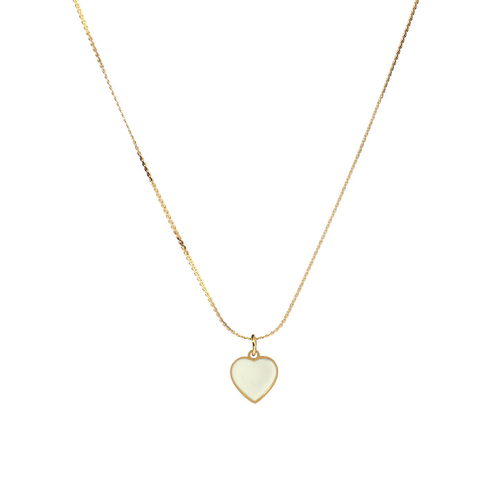 White Mine Heart Necklace