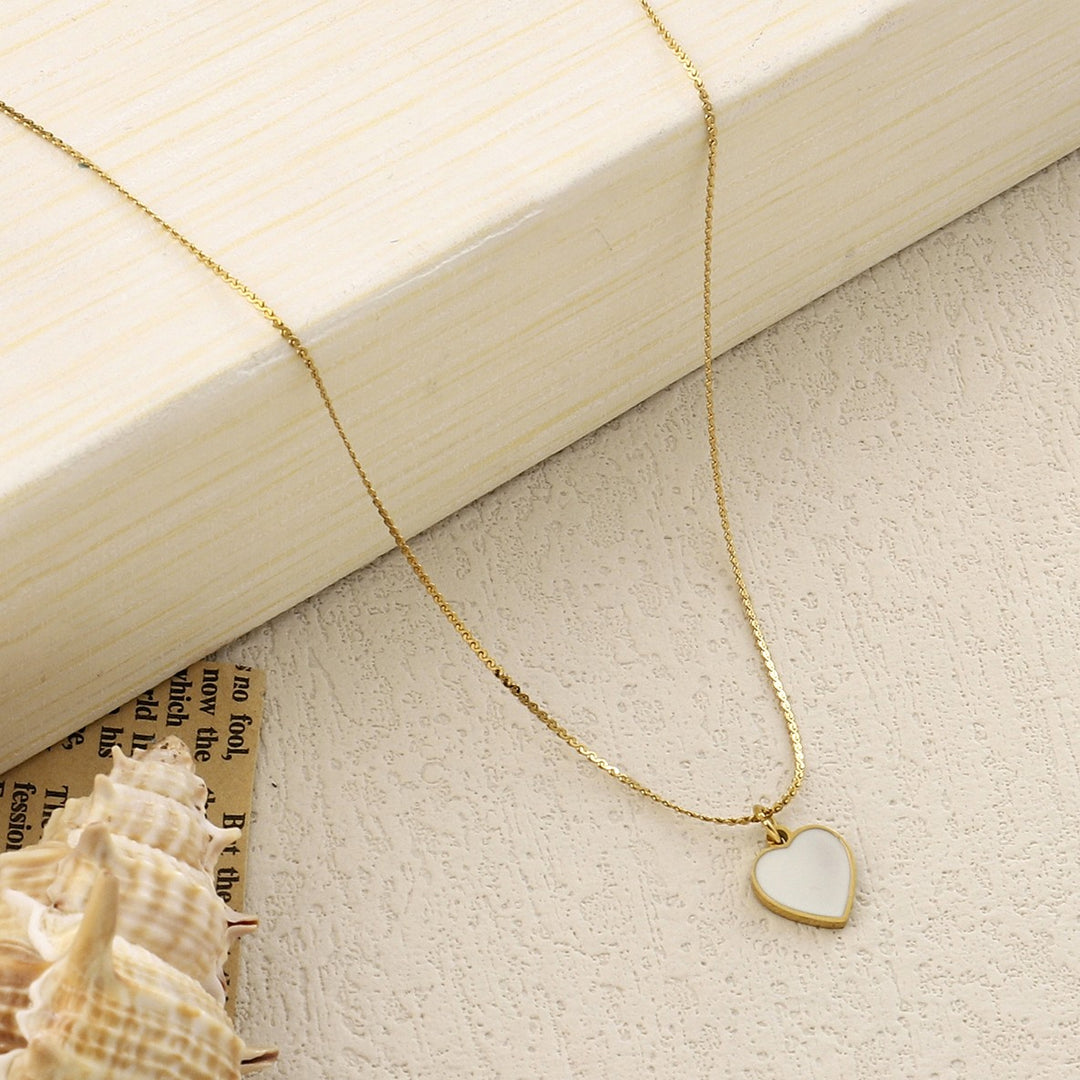 White Mine Heart Necklace - Salty Accessories