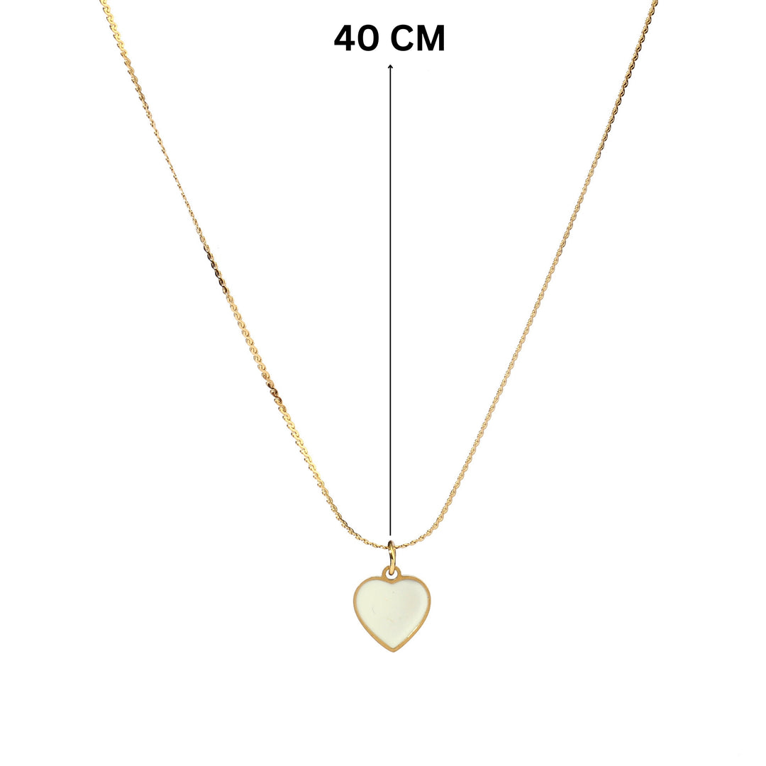 White Mine Heart Necklace