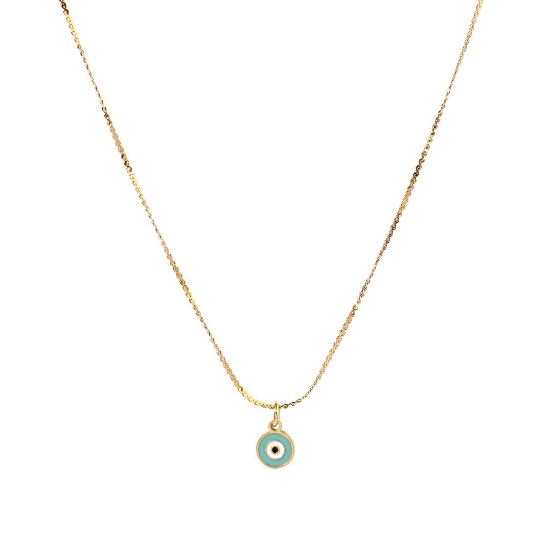 Blue Gold Round Necklace - Salty Accessories