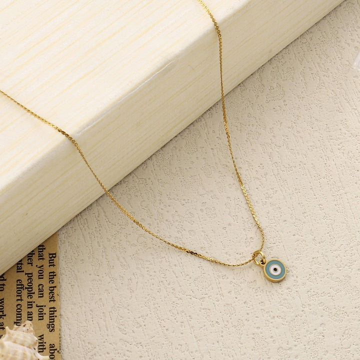 Blue Gold Round Necklace - Salty Accessories