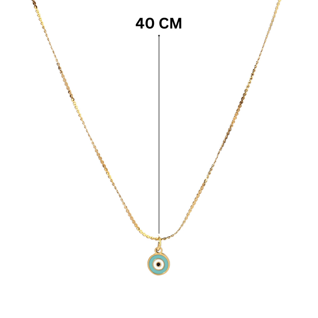 Blue Gold Round Necklace