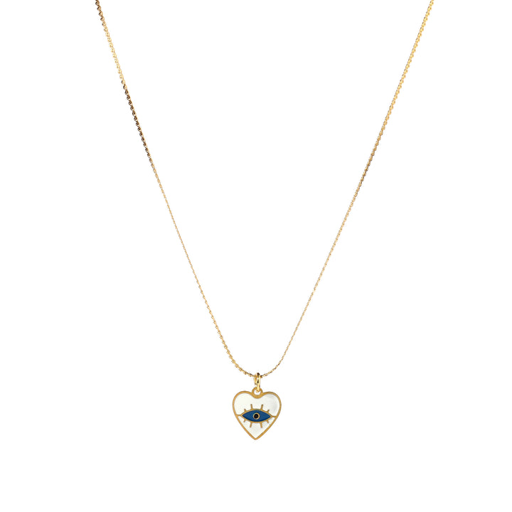 Fine Heart Evil Eye Necklace - Salty Accessories