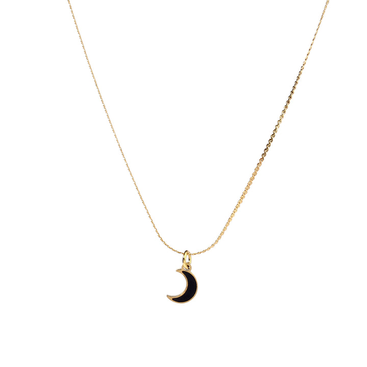 Cresent Black Moon Necklace - Salty Accessories