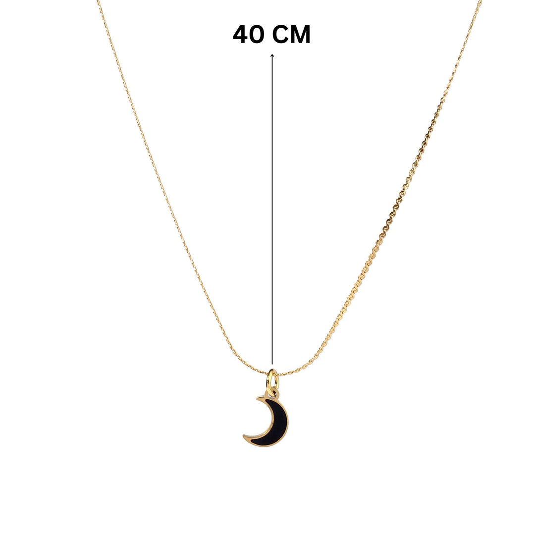 Cresent Black Moon Necklace - Salty Accessories