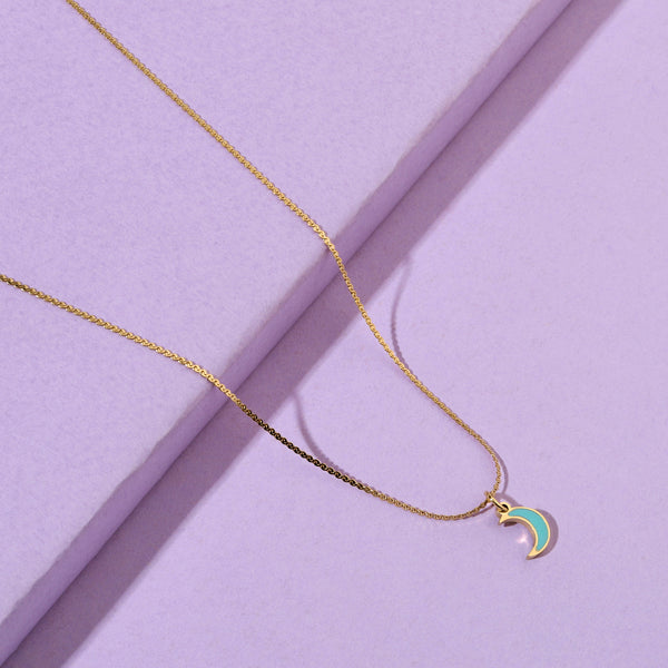 Cresent Blue Moon Necklace