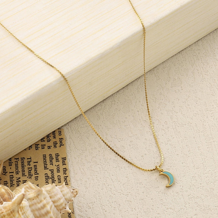 Cresent Blue Moon Necklace - Salty Accessories