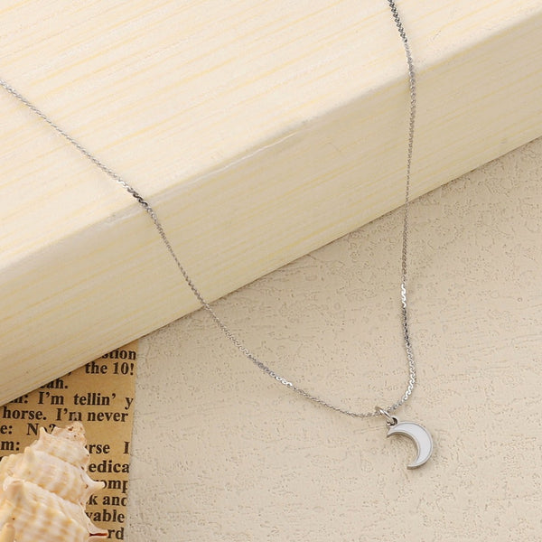 Cresent White Moon Necklace