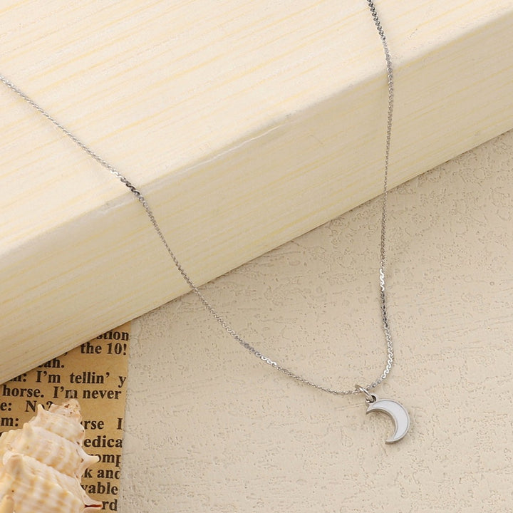 Cresent White Moon Necklace - Salty Accessories