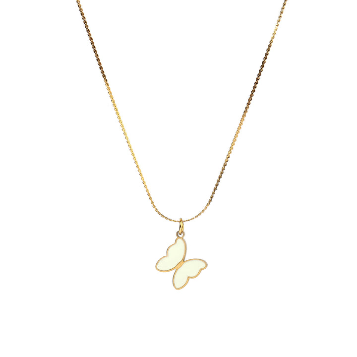 White Butterfly Gold Necklace - Salty Accessories