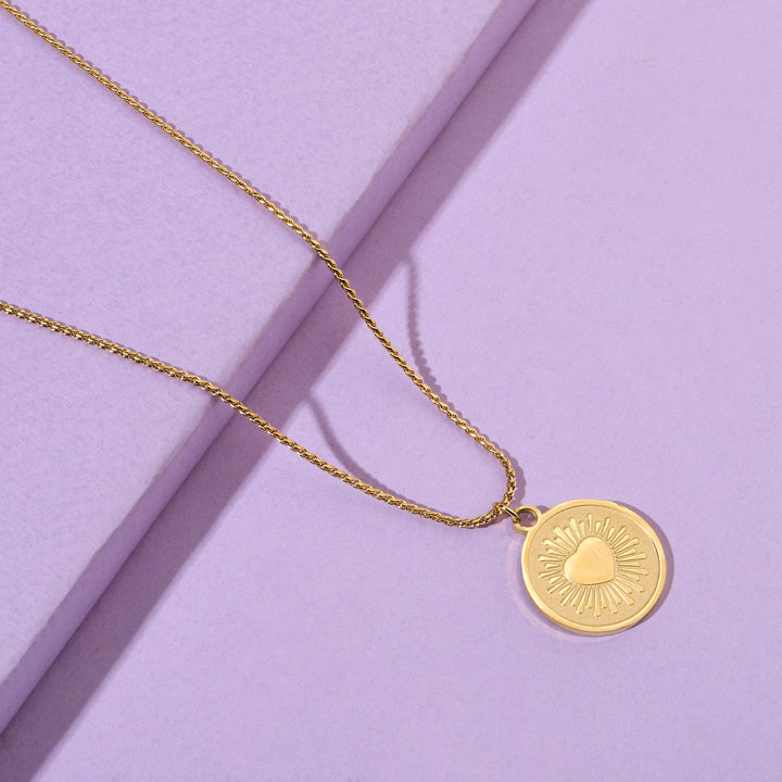 Ray Of Heart Gold Necklace