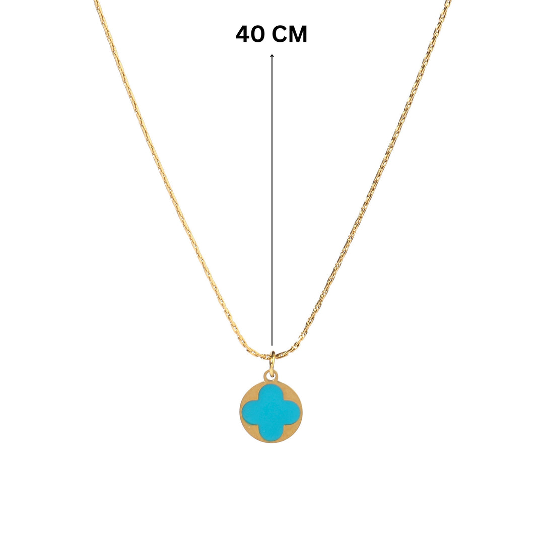 Blue Clover Gold Necklace