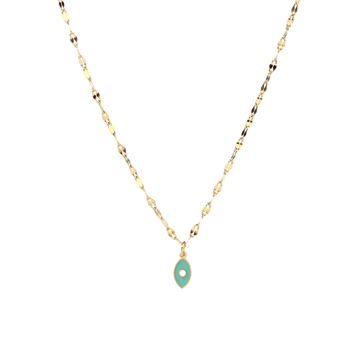 Sage Green Evil Eye Gold Necklace - Salty Accessories