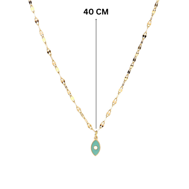 Sage Green Evil Eye Gold Necklace