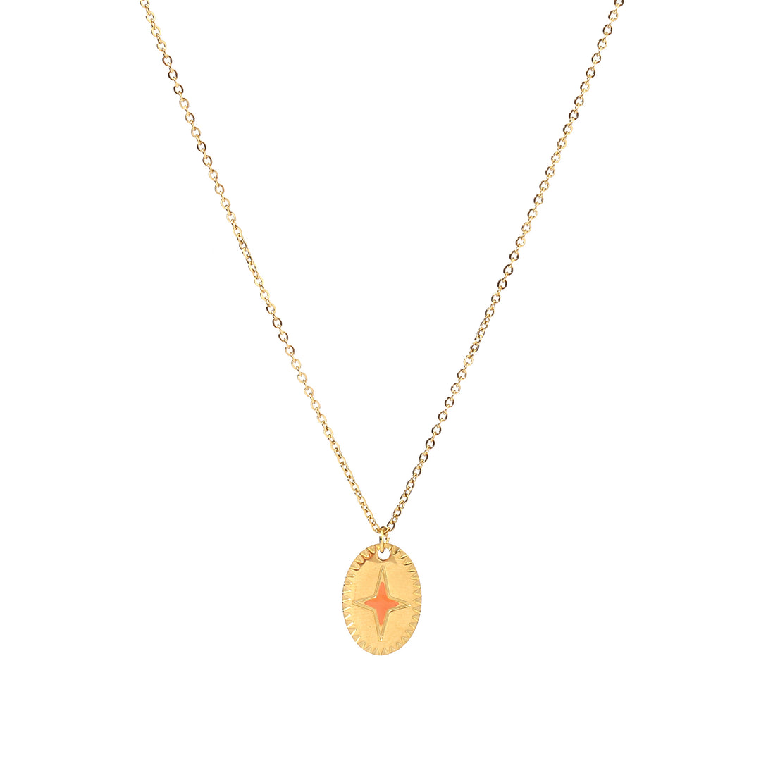 Orange Star Gold Necklace