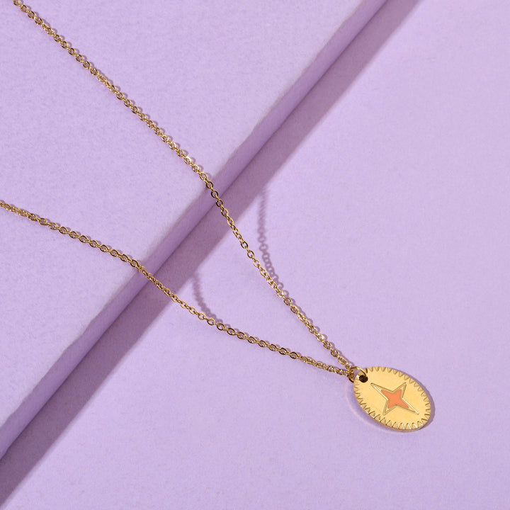 Orange Star Gold Necklace