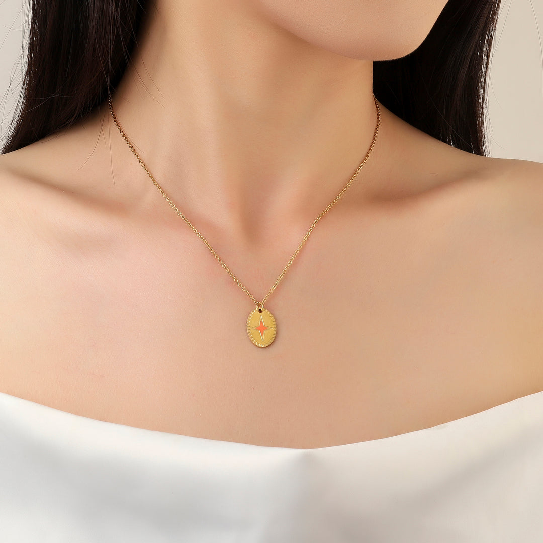 Orange Star Gold Necklace