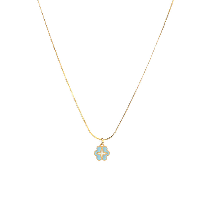 Star Clover Blue Gold Necklace - Salty Accessories