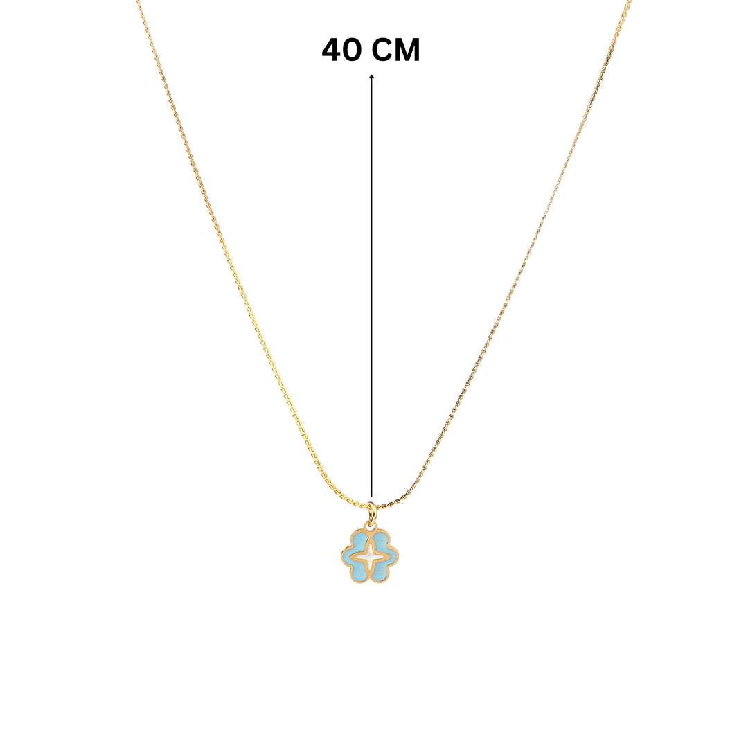 Star Clover Blue Gold Necklace