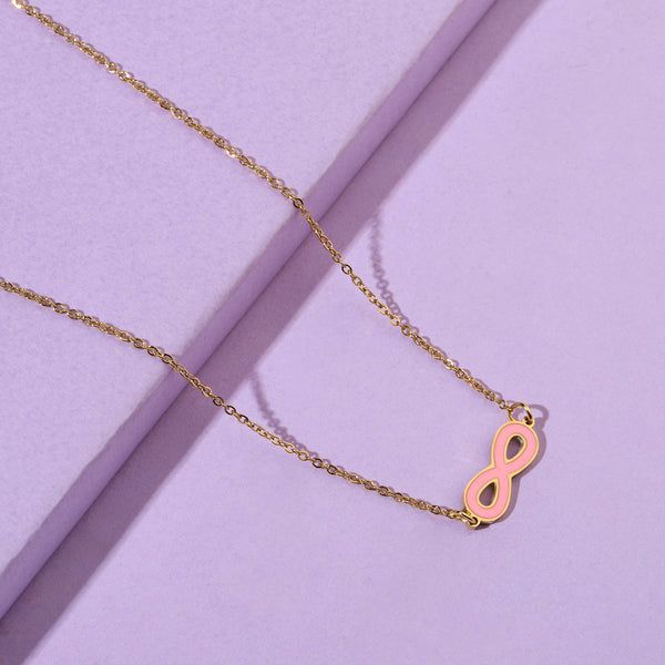 Pink Infinity Necklace