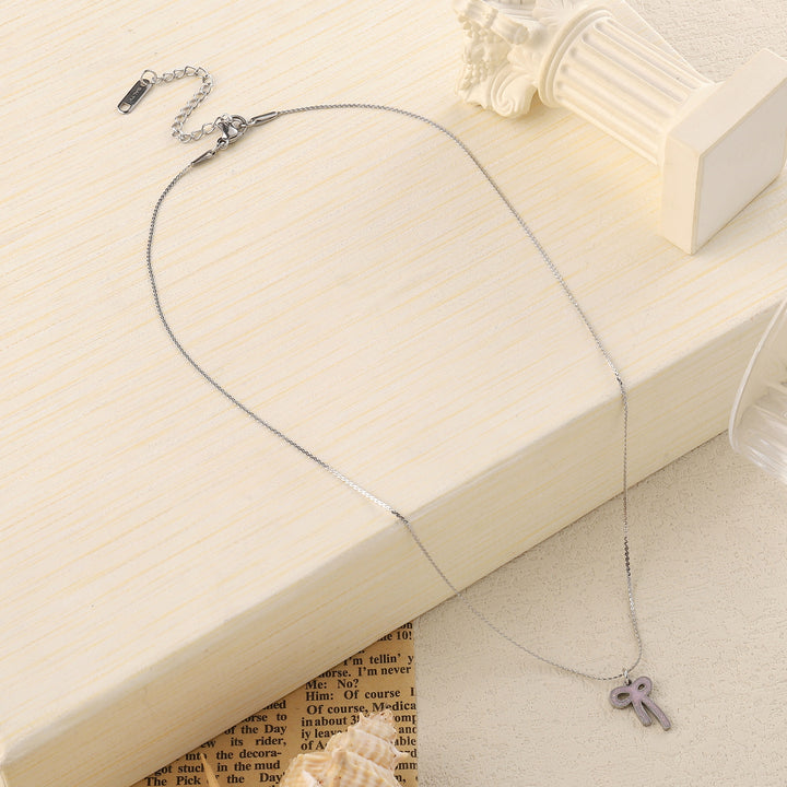 Sparkling Bow Silver Necklace - Salty Accessories