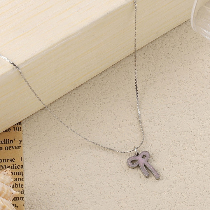 Sparkling Bow Silver Necklace - Salty Accessories