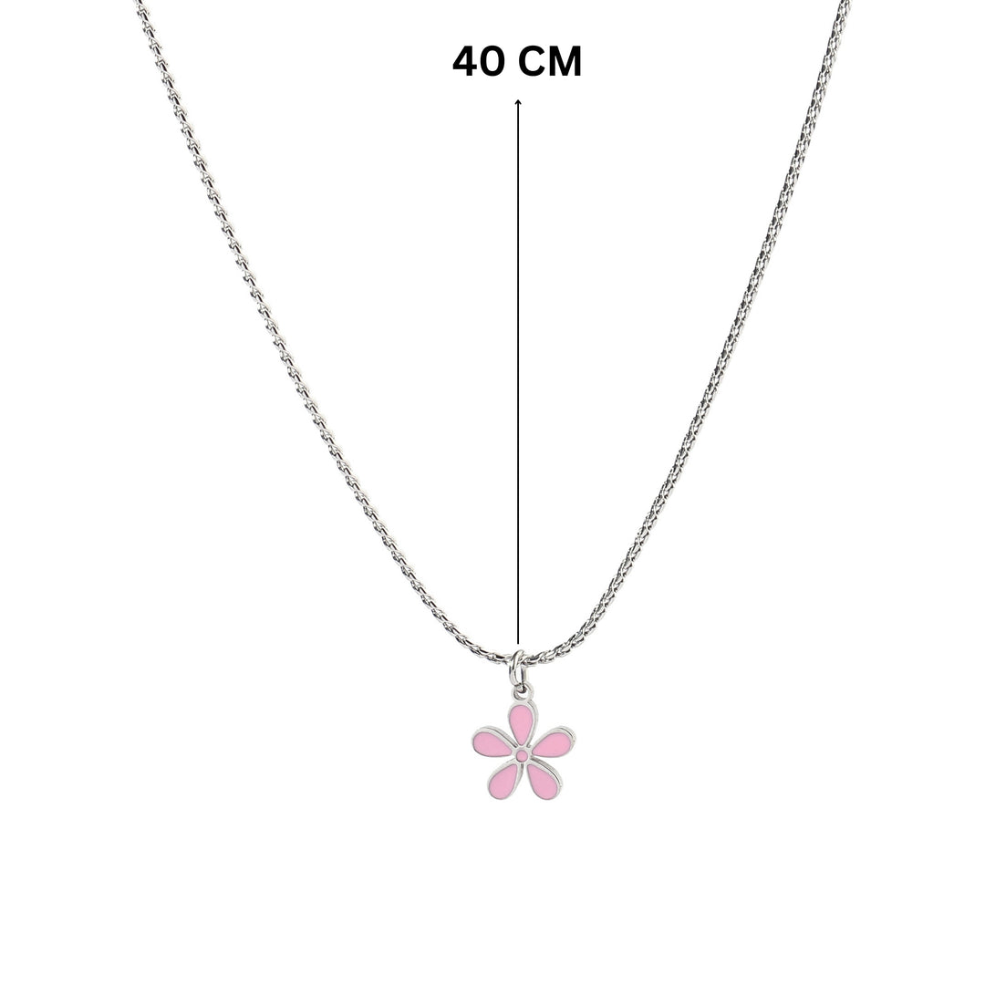 Peachy Daisy SIlver Necklace - Salty Accessories