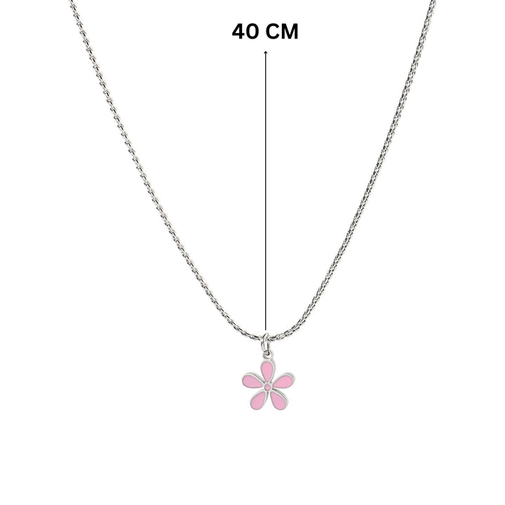 Peachy Daisy SIlver Necklace - Salty Accessories