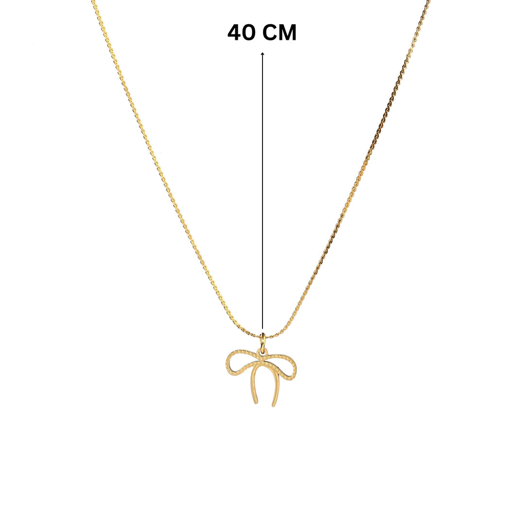 Golden Studded Bow Necklace