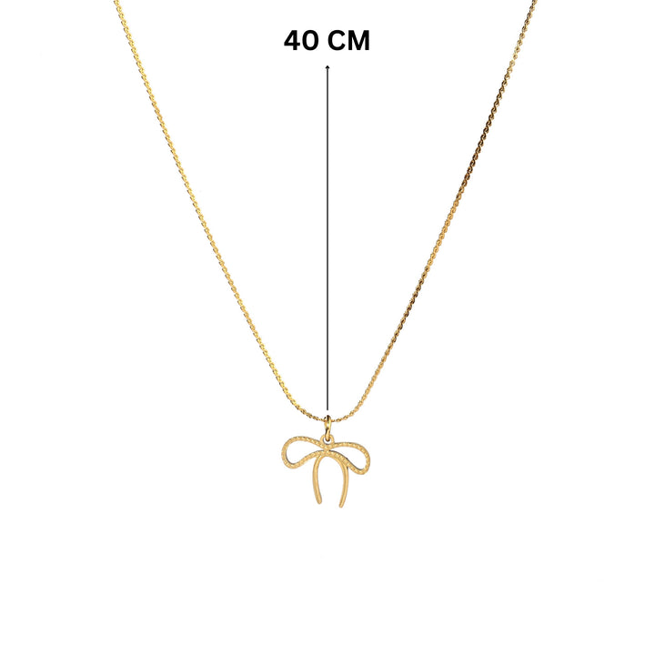 Golden Studded Bow Necklace