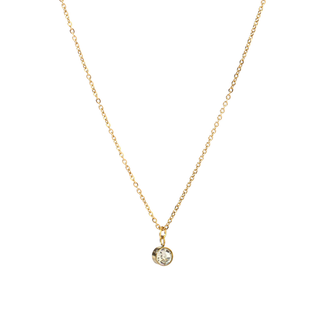 White Solitaire Gold Necklace - Salty Accessories