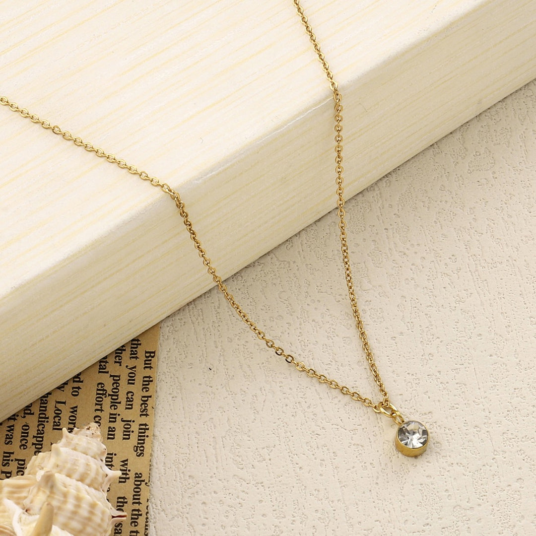 White Solitaire Gold Necklace - Salty Accessories
