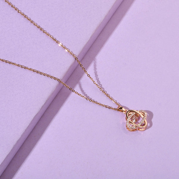 Orbit Studded Rosegold Necklace