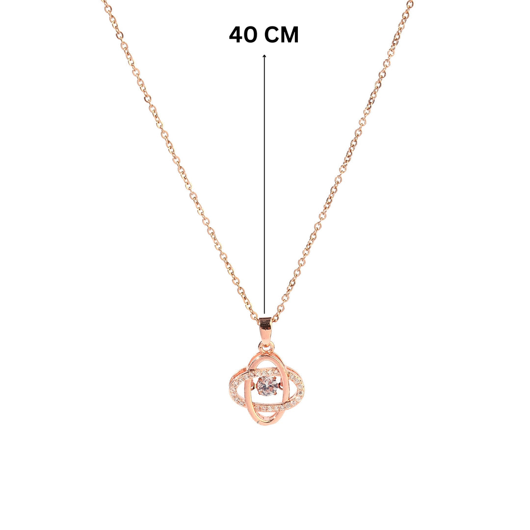 Orbit Studded Rosegold Necklace - Salty Accessories