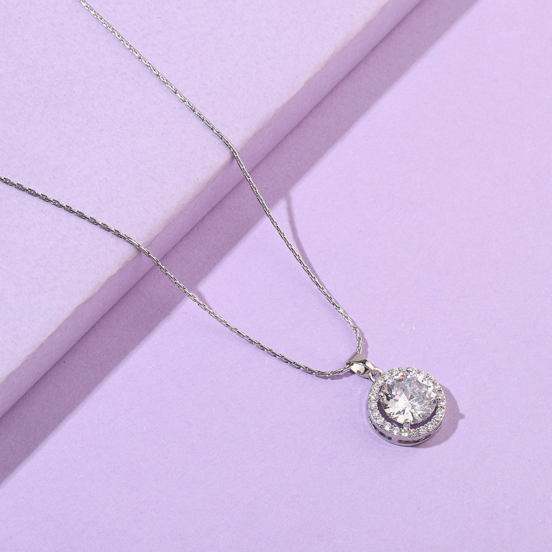 The Solitaire Silver Necklace