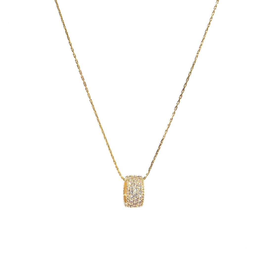 Full Studded Wheel Gold Necklace