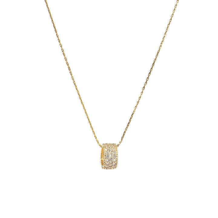 Full Studded Wheel Gold Necklace