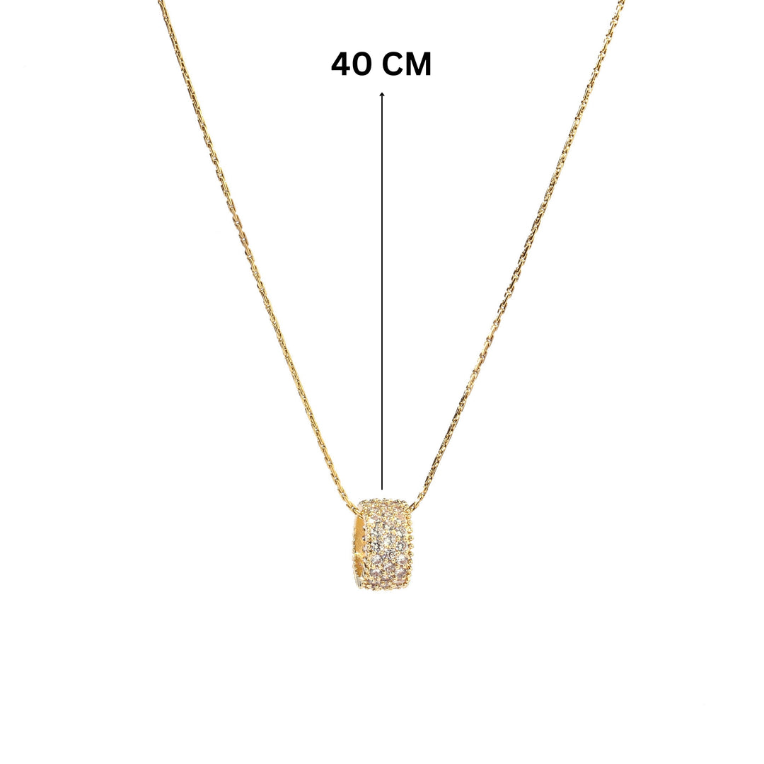 Full Studded Wheel Gold Necklace