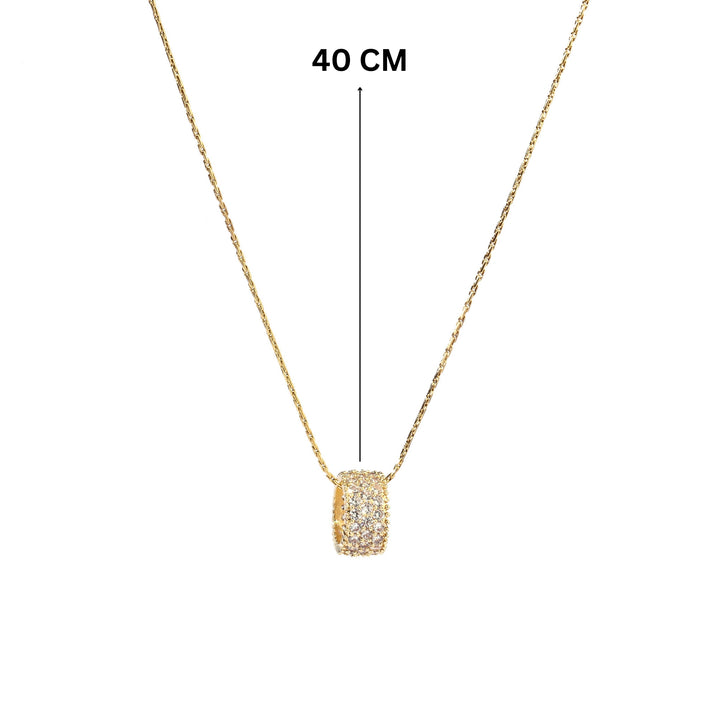 Full Studded Wheel Gold Necklace