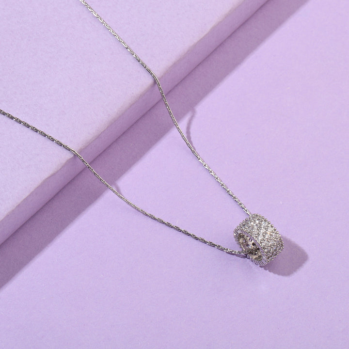 Full Studded Wheel Silver Necklace - Salty Accessories