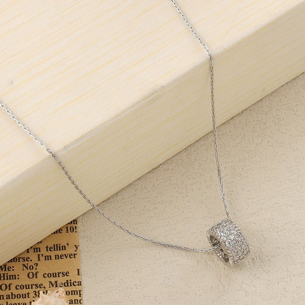 Full Studded Wheel Silver Necklace