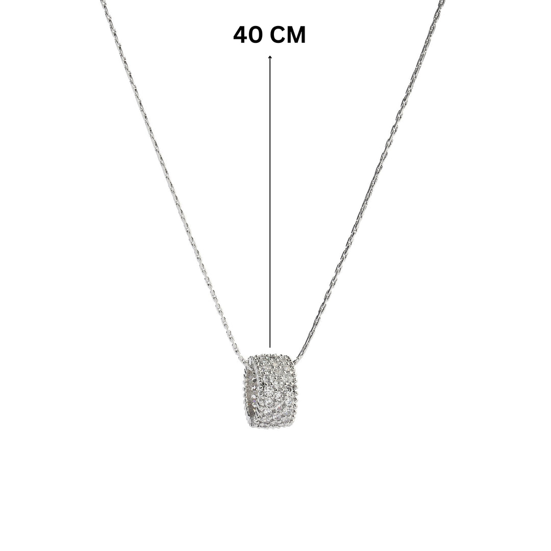 Full Studded Wheel Silver Necklace - Salty Accessories