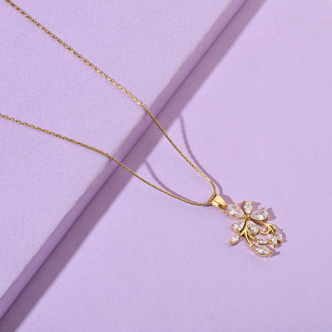 Crystal Petals Gold Necklace - Salty Accessories