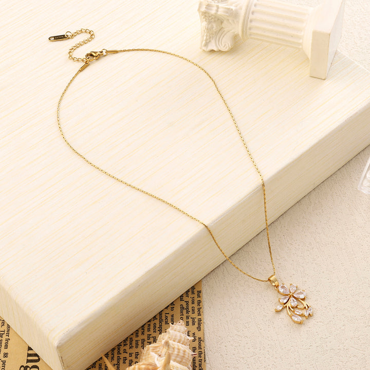 Crystal Petals Gold Necklace - Salty Accessories