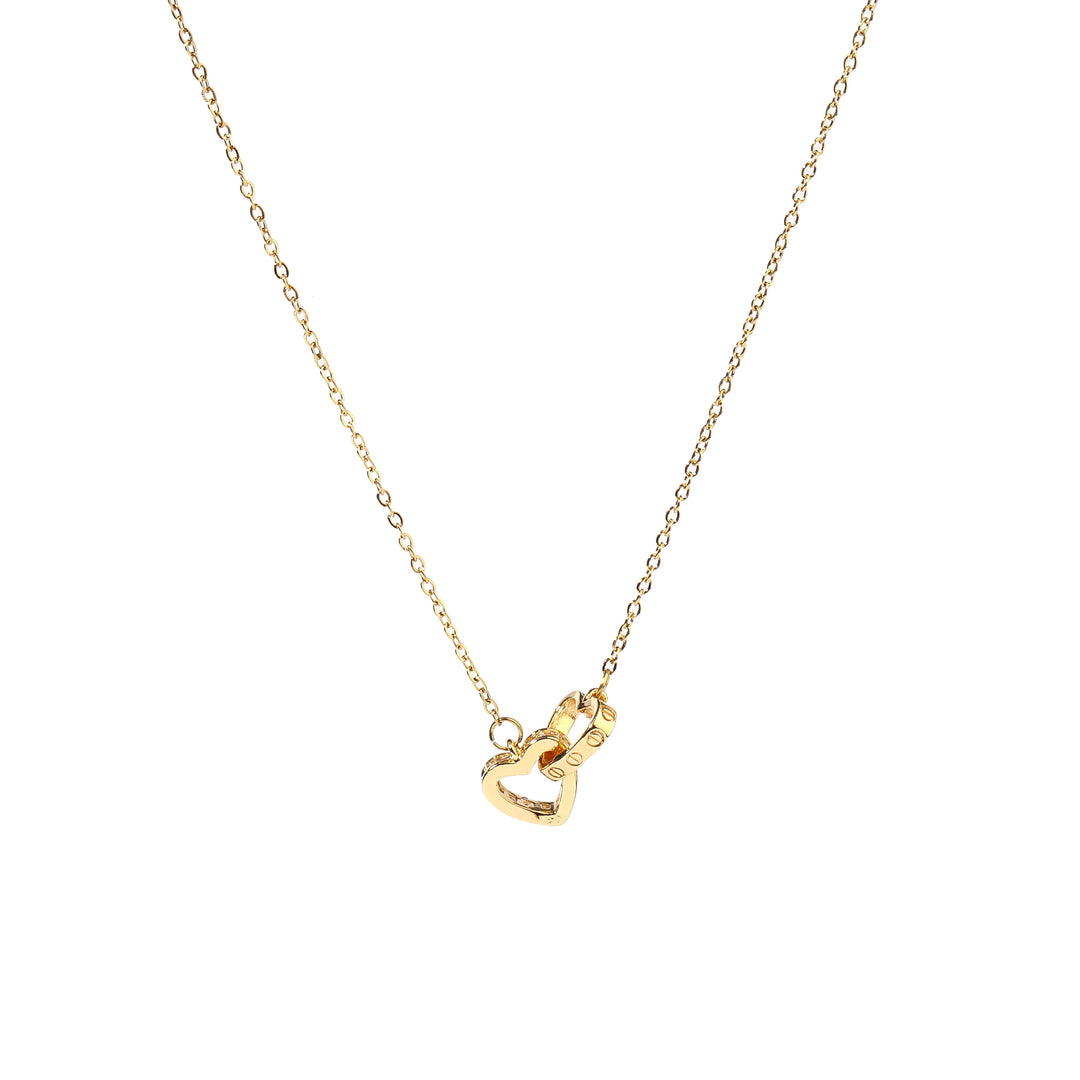 Heart & Ring Gold Necklace