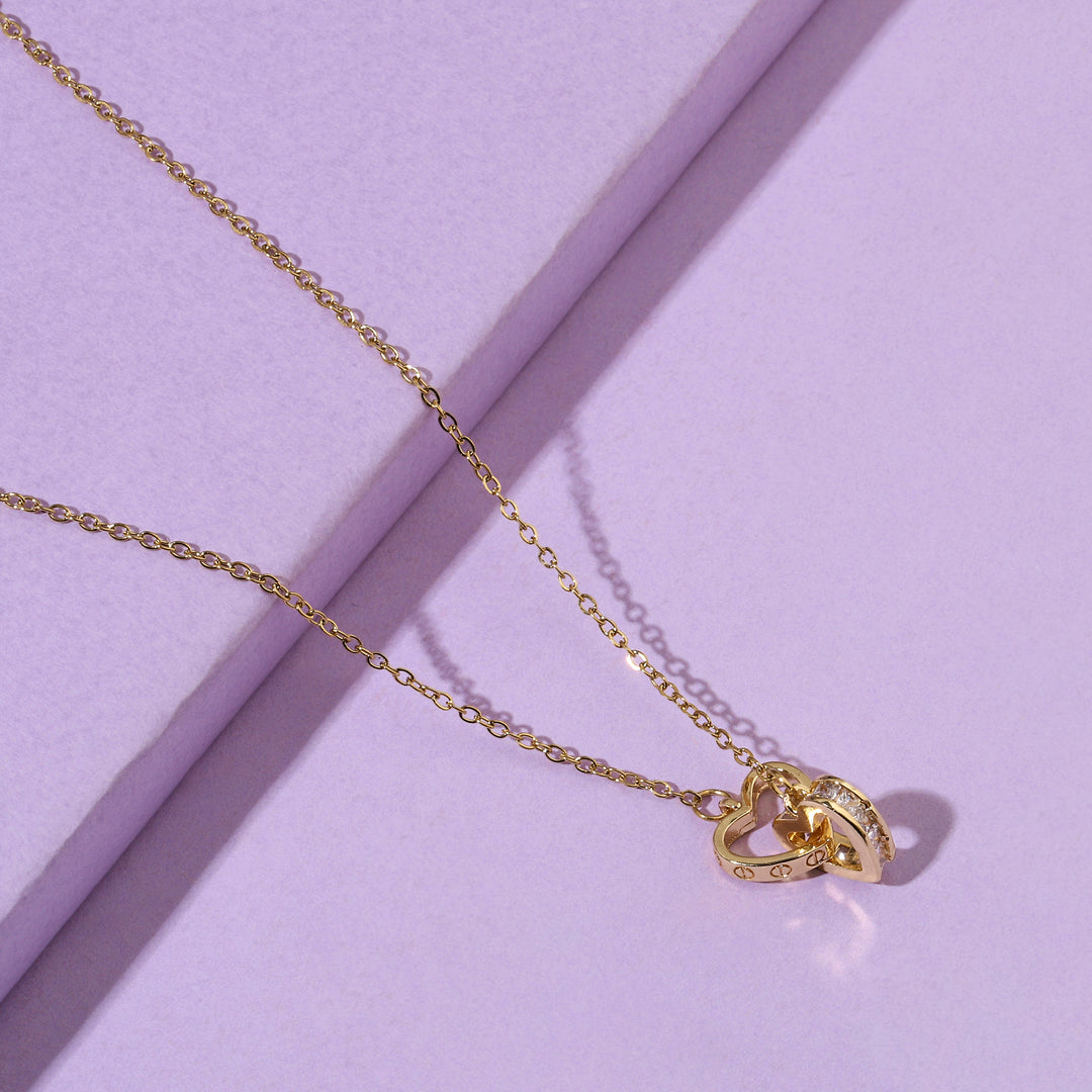 Heart & Ring Gold Necklace