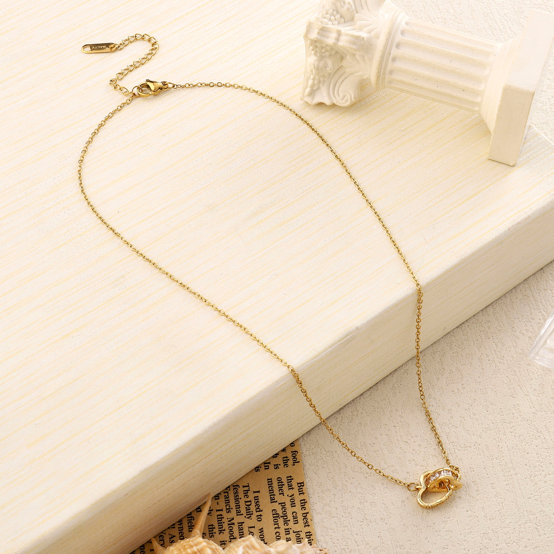 Heart & Ring Gold Necklace