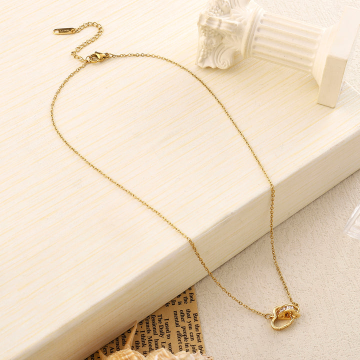 Heart & Ring Gold Necklace